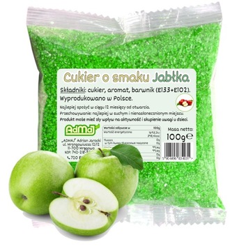 Cukier Kolorowy Do Waty Cukrowej Jabłko Zielony 100g Saszetka Jabłkowy