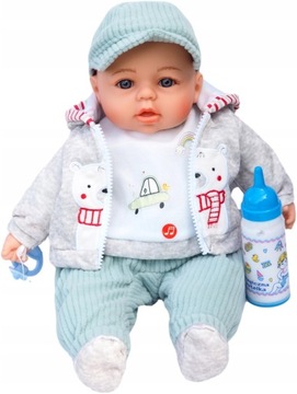 LALKA 45 CM BOBAS MÓWI I ŚPIEWA PO POLSKU AKCESORIA BABY UBRANKA