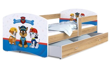 Łóżko 160x80 szuflada + materac + grafika LUKI