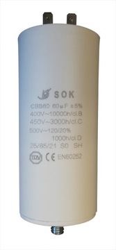 Kondensator rozruchowy 60uF 450V
