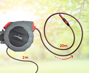 BĘBEN ZWIJACZ NA WĄŻ OGRODOWY AUTOMATYCZNY 22M WĘŻA ZŁACZE 1/2 3/4 AUTOMAT