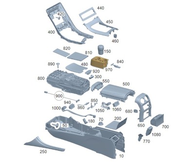 UCHWYT NA NAPOJE KONSOLI MERCEDES KLASA C W206