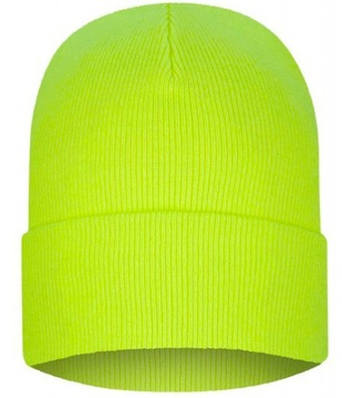 Czapka jesienno zimowa akrylowa żółta GOLD męska fluo neonowa uniwersalna