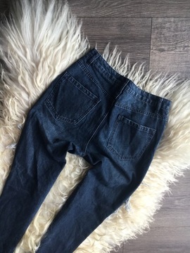 missguided spodnie jeansowe z dziurami 36