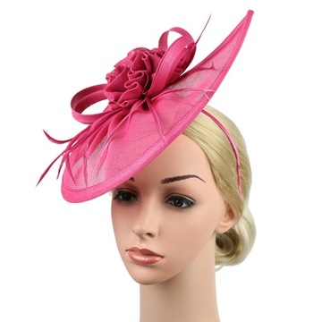 Женские шляпы Cloche Fascinator Розовое платье с цветочным принтом