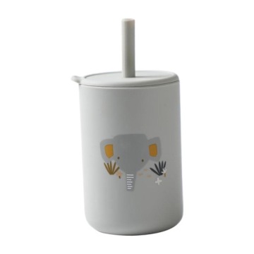 Drink Straw Cup Кружка-поїльник Ударостійка з трубочкою Протиковзкий слон для немовлят