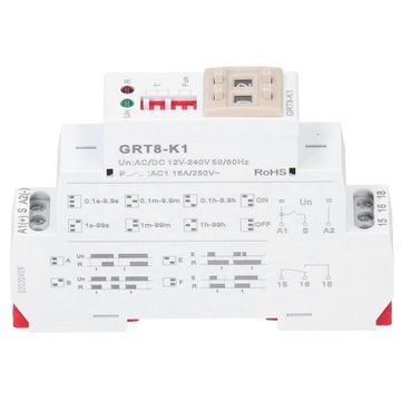 Реле таймера, 4 режима задержки, Цифровые электронные компоненты GRT8-K1 AC/DC 12 В-24