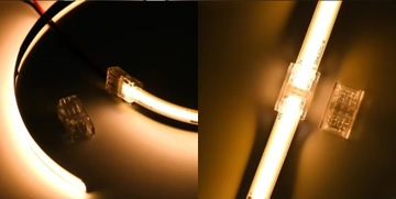 РАЗЪЕМ ДЛЯ СВЕТОДИОДНЫХ ЛЕНТ COB 8 мм УГЛОВОЙ РАЗЪЕМ IP20 С КАБЕЛЕМ