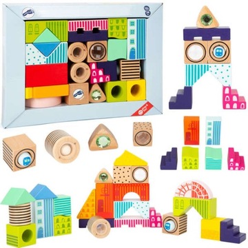 Sensoryczne klocki drewniane Small Foot 3+