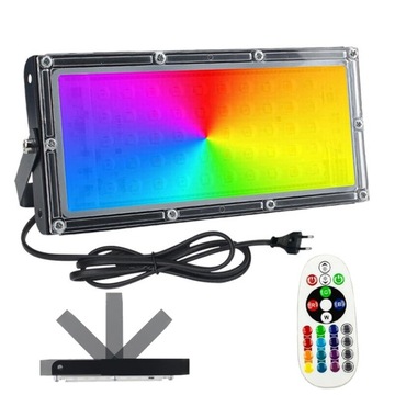 HALOGEN REFLEKTOR NAŚWIETLACZ LED RGB 16 KOLORY LAMPA IMPREZOWY ZEWNĘTRZNY