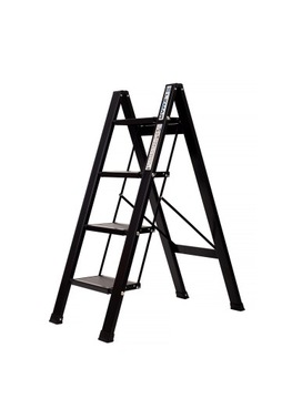Drabina aluminiowa domowa składana 4 stopniowa LEMAR czarna Slim Space-X