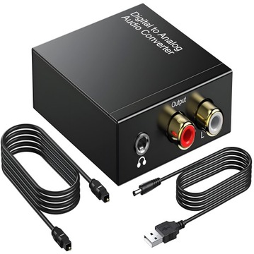 KONWERTER OPTYCZNY TOSLINK COAXIAL 2xCINCH ADAPTER DAC 192kHz KONCENTRYCZNY