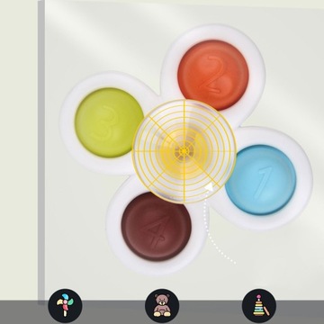 СПИННЕР С ПРИСОСКОЙ СЕНСОРНАЯ ВАННА ПОДАРОЧНАЯ ПОГРЕМКА 3 ШТ.