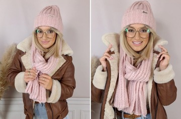 ТЕПЛЫЙ КОМПЛЕКТ ШАПКА + ШАРФ ШАРФ ПОЛЬСКИЕ ЦВЕТА