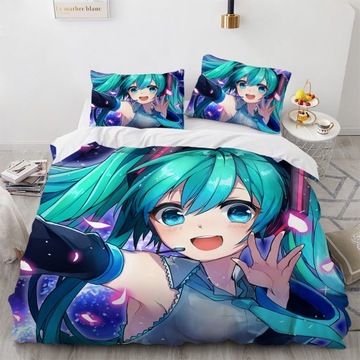 KOMPLET POŚCIELI POSZEWKA MŁODZIEŻOWY idoli Hatsune Miku 160x200