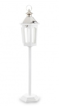 Lampion latarnia drewniana biała 95 cm