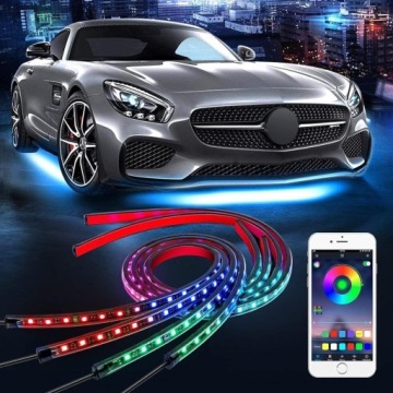 СВЕТОДИОДНАЯ ПОДСВЕТКА ПОД АВТОМОБИЛЬ 120СМ RGB ЛЕНТОЧНАЯ ПОДСВЕТКА