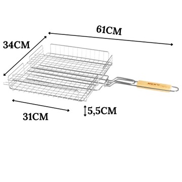 Kosz na grilla ruszt do grillowania warzyw mięsa+SZCZOTKA DRUCIANA GRATIS!