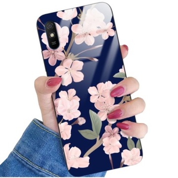 ETUI GLASS do XIAOMI REDMI 9A Kwiaty Wiosna Wzory