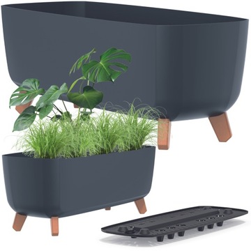 Doniczka z nóżkami GRACIA 58 cm - antracyt