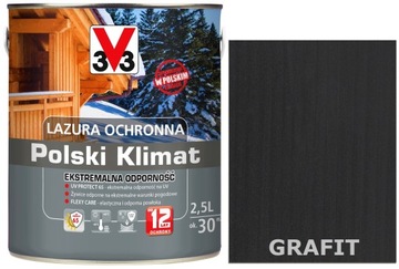 Lazura V33 Polski Klimat 12 LAT Grafit 2.5L