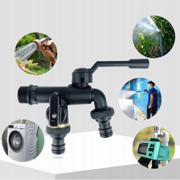 Смеситель для уличного садового шланга с двойным