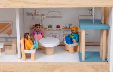 Большой деревянный двухэтажный кукольный домик, набор мебели и аксессуаров для лифта XXL