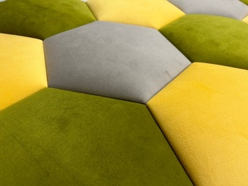 PANELE ŚCIENNE TAPICEROWANE PLASTER MIODU HEKSAGON 30X26