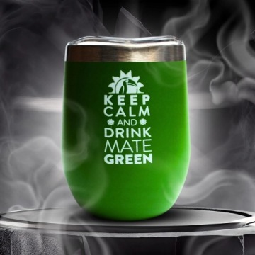 Green ThermoLid Verde Yerba Mate Thermal Matero Set 350ml + Bombilla