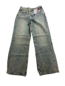 Szerokie spodnie jeansowe dzwony Stradivarius r.40
