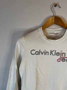 Koszulka z długim rękawem biała Calvin Klein S