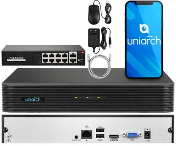 Rejestrator IP do kamer 10 kanałów ONVIF + Switch