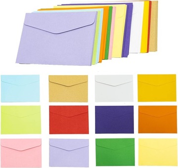 60 sztuk mini koperty małe kolorowe koperty 10 x 8 cm kolorowe urocze