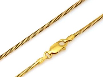 Złoty łańcuszek 585 okrągła linka 50cm żmijka 3,23g na prezent modny splot