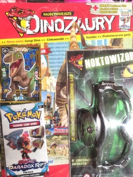 NAJSŁYNNIEJSZE DINOZAURY magazyn + noktowizor + karty