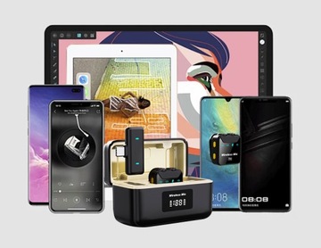 2 БЕСПРОВОДНЫХ МИКРОФОНА USB C, МАГНИТ APPLE ANDROID POWERBANK