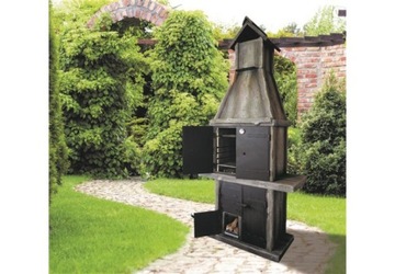 Бетонная садовая коптильня, большой гриль и коптильня Зевс, садовые коптильни