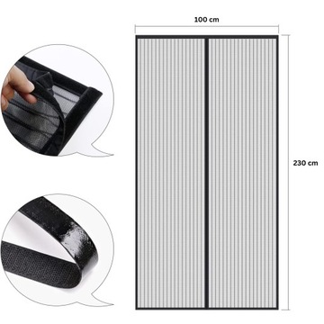 МОСКИТНАЯ СЕТКА НА БАЛКОННУЮ ДВЕРЬ МАГНИТНАЯ ШТОРА ПЛОТНАЯ ШТОРА 100х230см