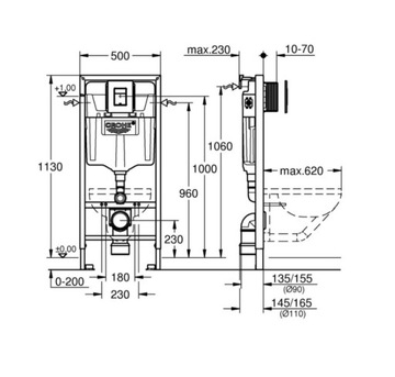 STELAŻ PODTYNKOWY GROHE + PRZYCISK CZARNY EVEN