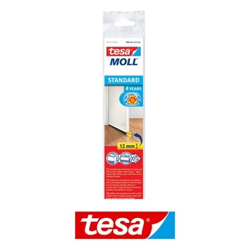 Уплотнитель дверной щетки tesa 1м 37мм белый