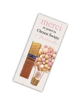 Podziękowania dla gości MERCI na chrzest miś 12x