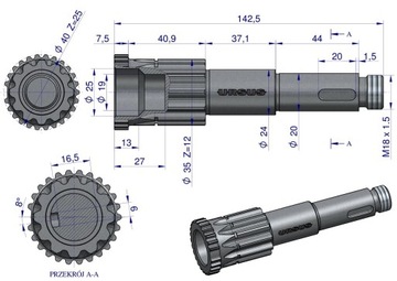 Приводной вал ТНВД C-360, ОРИГИНАЛ URSUS