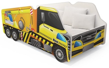 Łóżko ciężarówka 140x70 naklejka grafika + materac