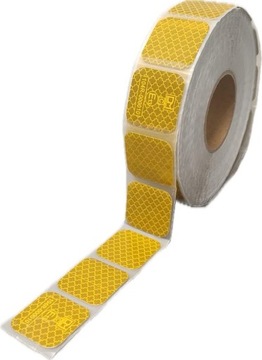 Taśma odblaskowa ostrzegawcza samoprzylepna kostka PREMIUM ŻÓŁTA HOMOLOGACJ
