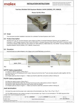 Розетка RJ45 кат.6A STP без инструментов SLIM Molex