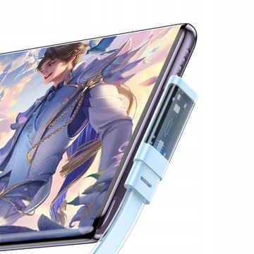 MCDODO KABEL USB-C KĄTOWY SZYBKIE ŁADOWANIE USB TYP C 3A 65W NIEBIESKI 2M