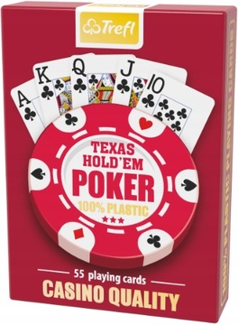 KARTY DO GRY 100% PLASTIK TREFL POKER JUMBO LUXURY