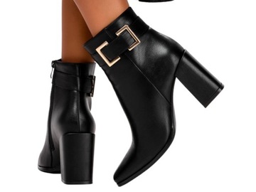 BOTKI ELEGANCKIE DAMSKIE BUTY JESIENNE Z OZDOBĄ 41