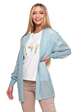 ЖЕНСКИЙ ЛЕГКИЙ ВИСКОЗНЫЙ КАРДИГАН БАЗОВЫЙ ЗЕЛЕНЫЙ С ДЛИННЫМ РУКАВОМ MORAJ 2XL/3XL