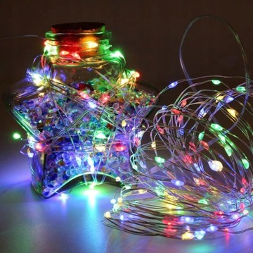 Елочные гирлянды Разноцветные провода 20LED/2,2м